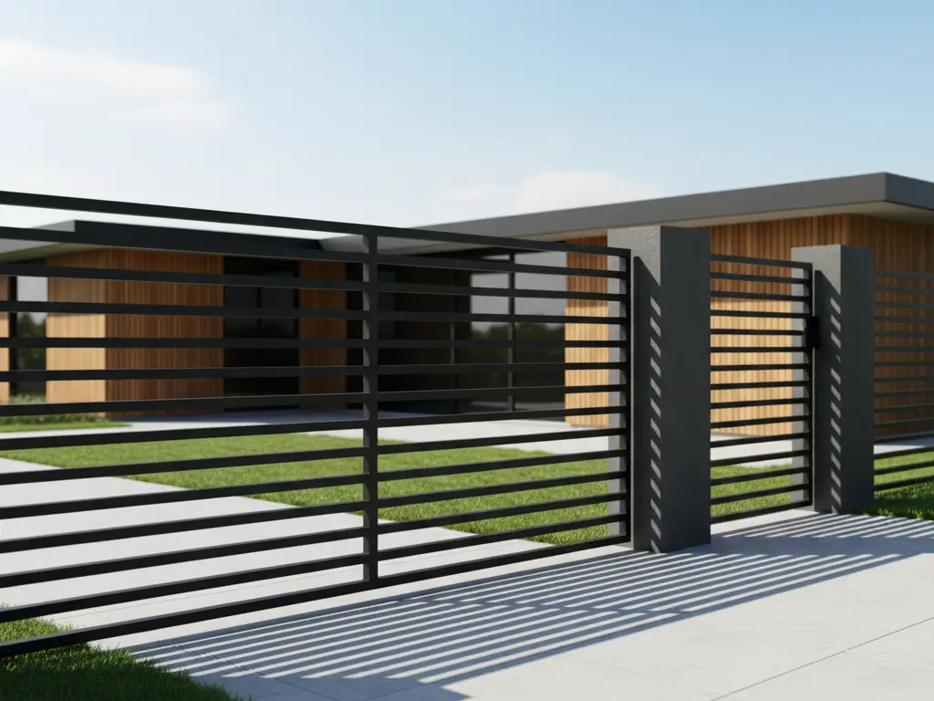 model pagar besi desain horisontal