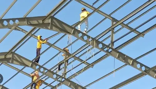 Konstruksi baja WF bentang 12 meter